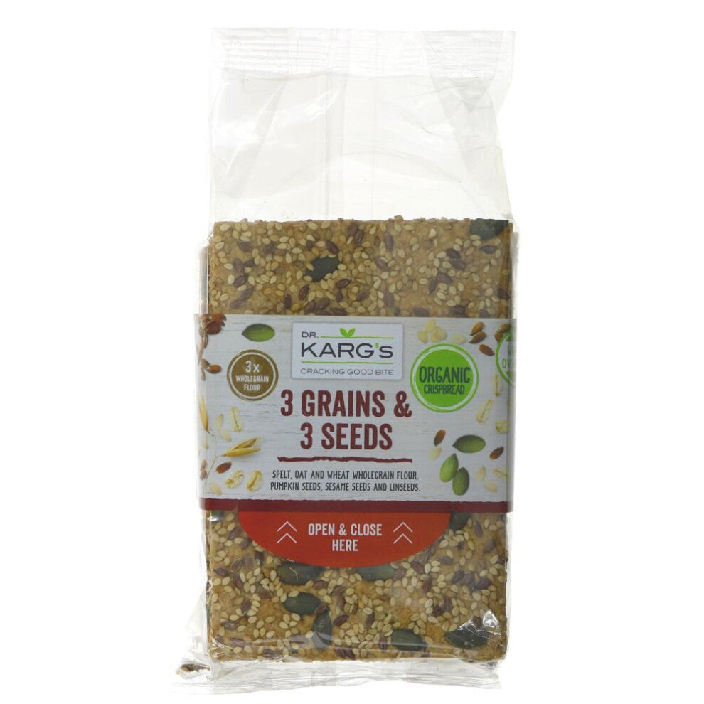 Dr Karg 3 Grains & 3 Seeds Crispbreads 200g ( pack of 16 )
