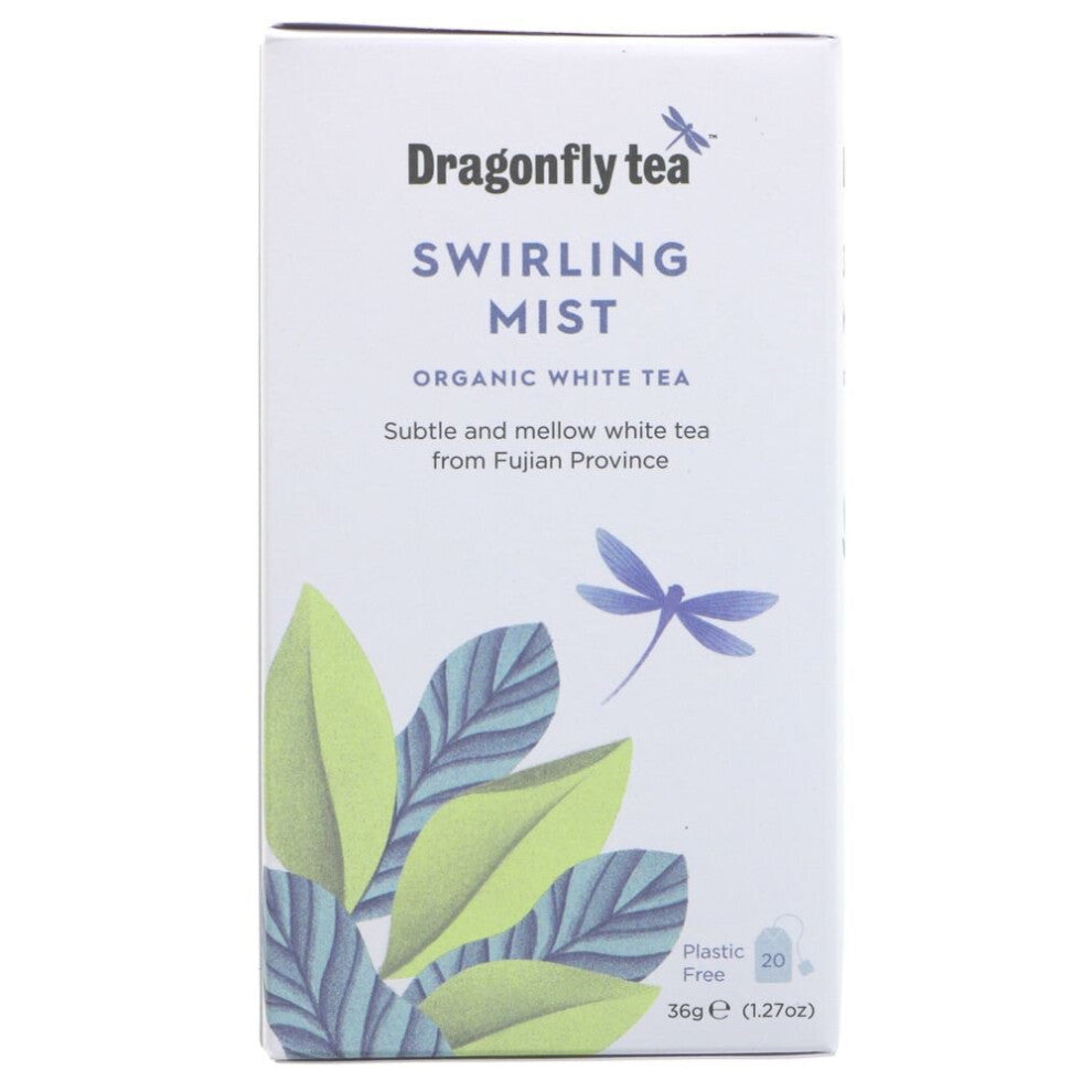 Dragonfly Tea Swirling Mist White Tea 20 bags ( pack of 4 )