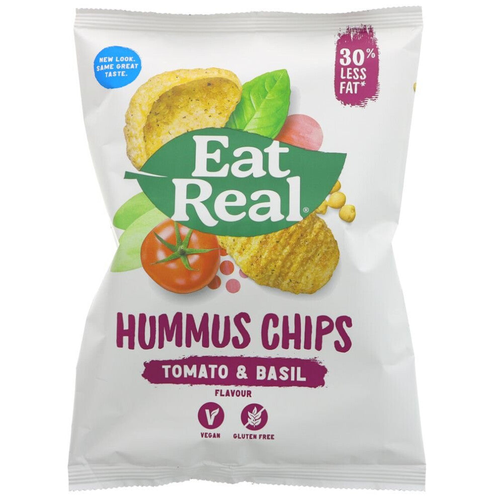Eat Real Tomato & Basil, Hummus Chips 45g ( pack of 12 )