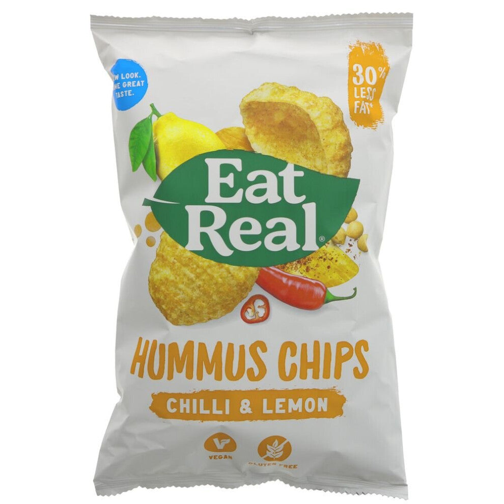 Eat Real Lemon & Chilli, Hummus Chips 135g ( pack of 10 )