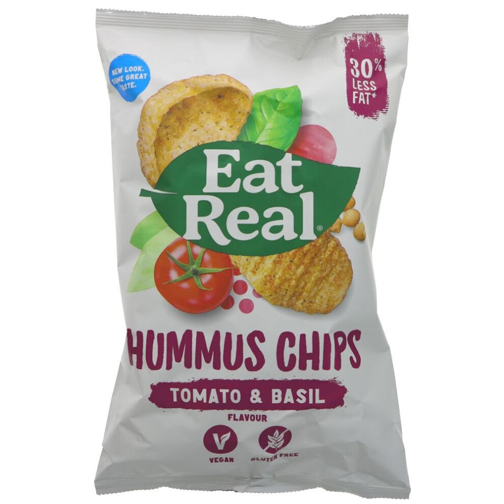Eat Real Tomato & Basil, Hummus Chips 135g ( pack of 10 )
