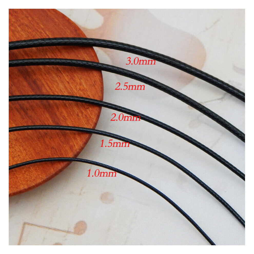 (24 inches (60cm), 2.0mm) Braided Waxed Necklace Cords With Lobster Clasp