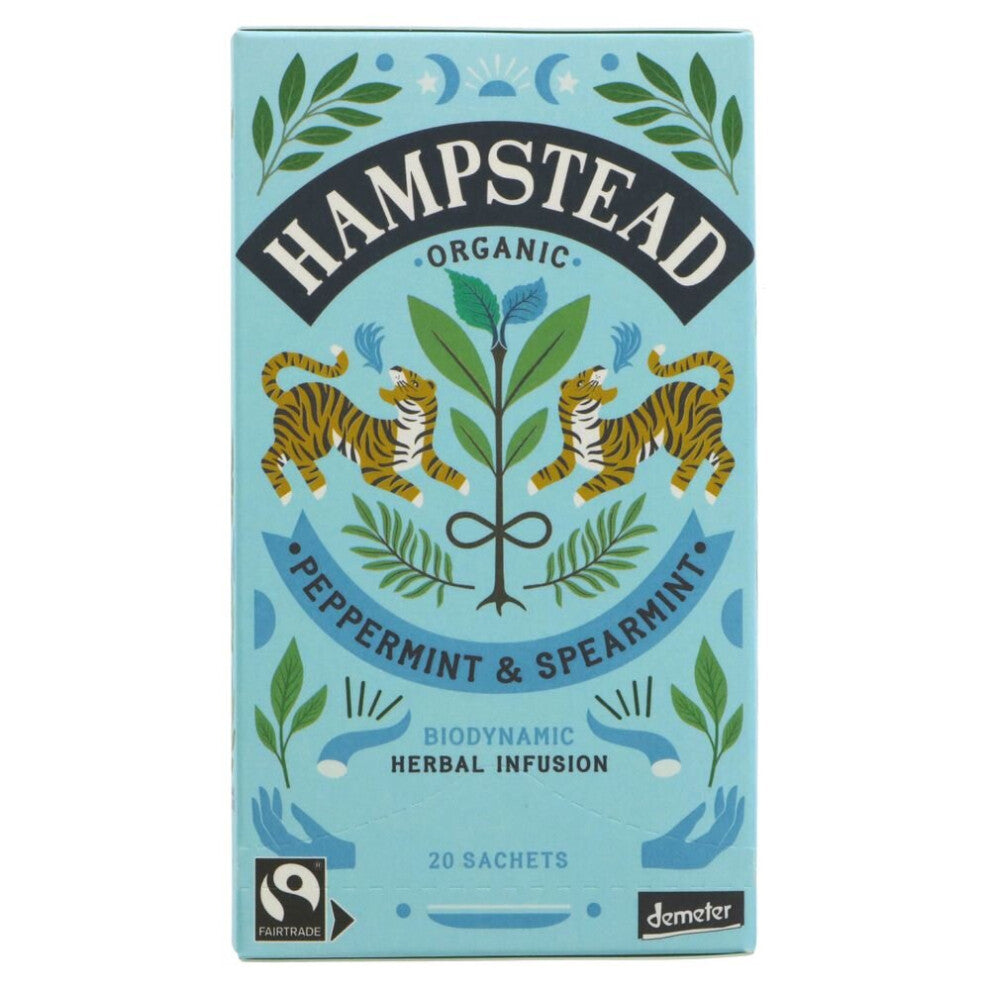 Hampstead Tea Peppermint Spearmint 20 bags ( pack of 4 )