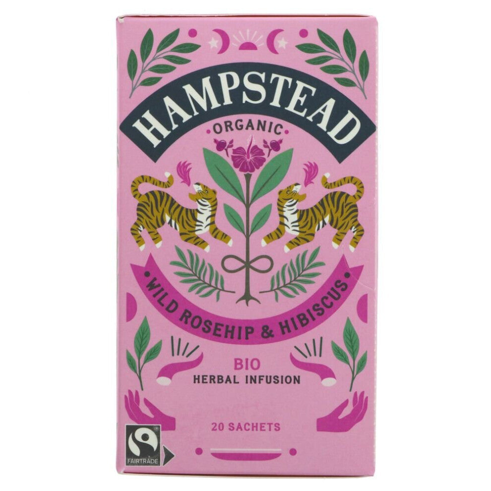Hampstead Tea Rosehip Hibiscus 20 bags ( pack of 4 )