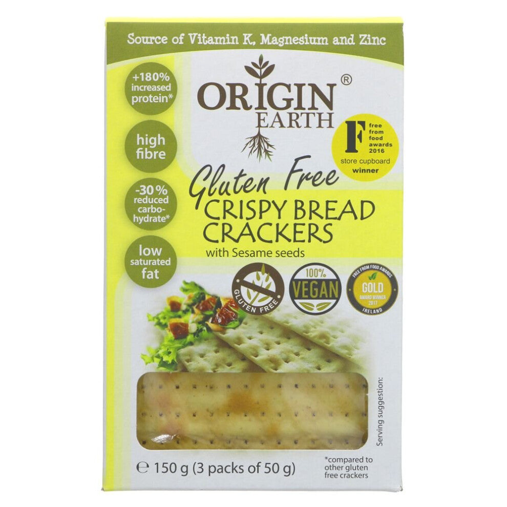 Origin Earth Gluten Free Crackers Sesame 150g ( pack of 10 )