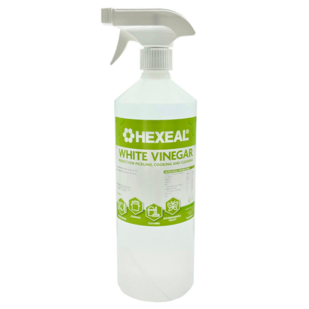 Hexeal White Vinegar 1L Spray – Food Grade - Cooking, Cleaning, Pickling & Baking