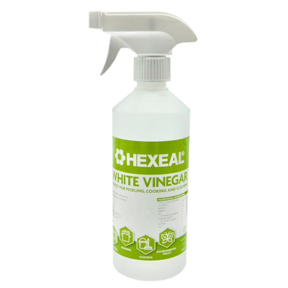 Hexeal White Vinegar 500ml Spray – Food Grade - Cooking, Cleaning, Pickling & Baking