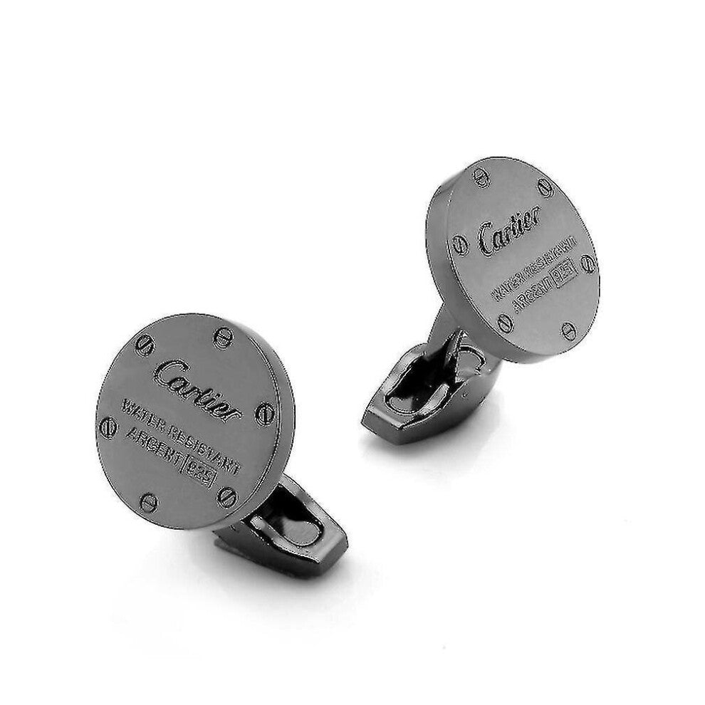 Round Laser Embossed Cufflinks