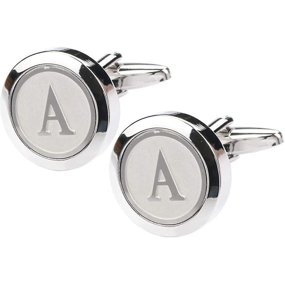 Men's Classic Stainless Steel Initials Cufflinks 26 Initials Cufflinks Business Wedding Shirts A-z$