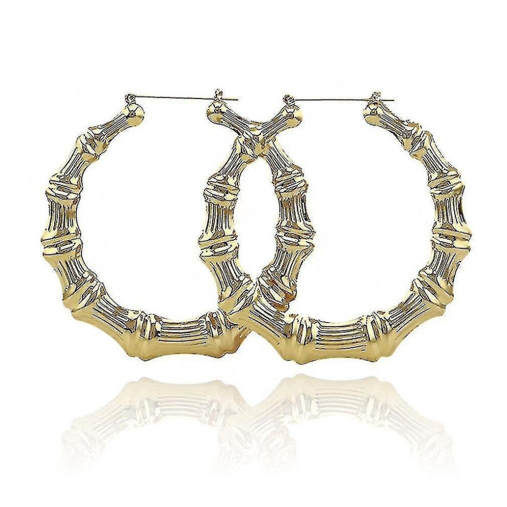 Earrings Large Circle 100mm Bamboo Iron Ear Hoops For Party
