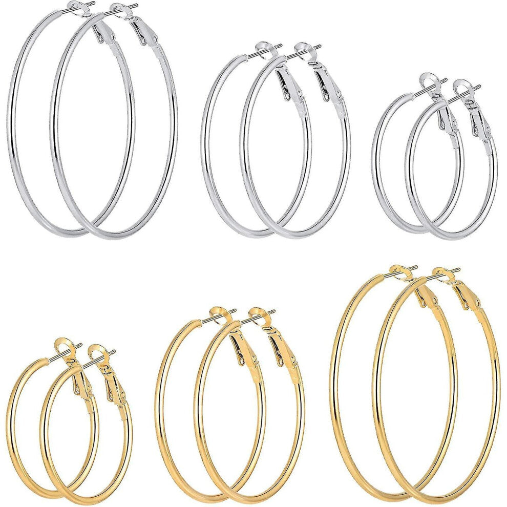 Hoop Earrings For Women Girls, Stainless Steel Hypoallergenic Geometric Hoops Women's Earrings Loop