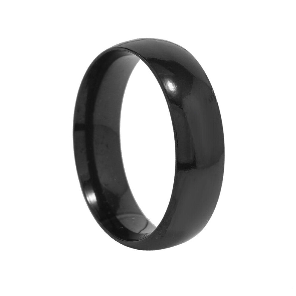 1pc Minimalist Glossy Ring Mens Stainless Steel Ring 0 23in 6mm Versatile Jewelry Ring