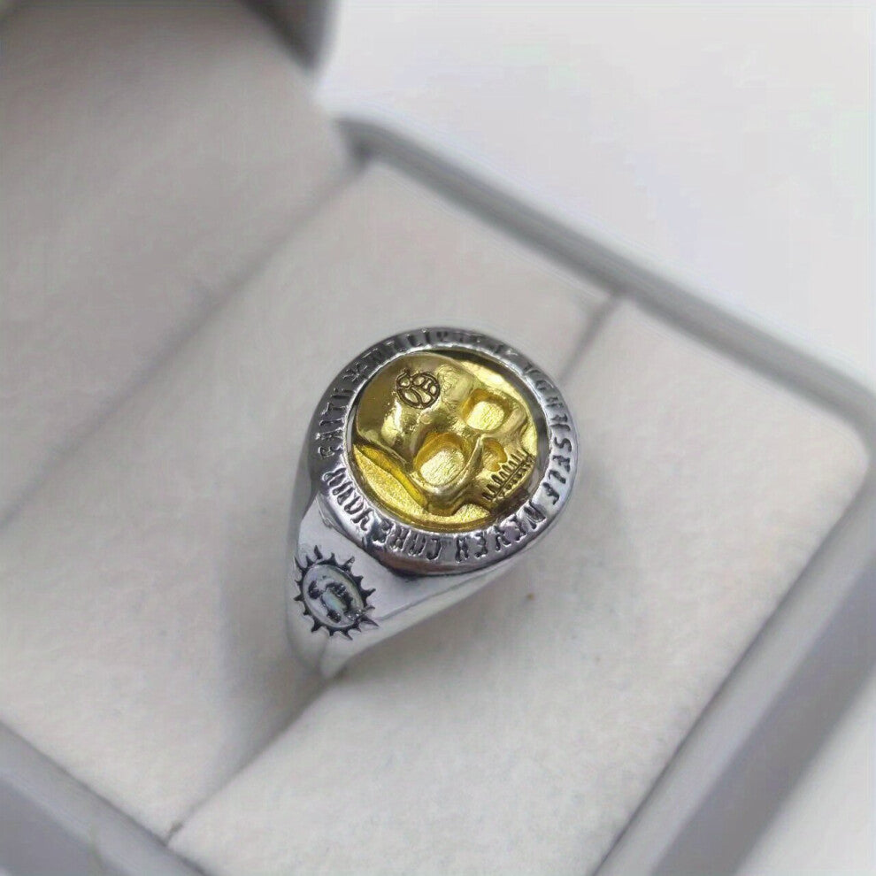 Retro Skull Ring For Men Hip Hop Skull Ring Mens Punk Golden Skull Ring Jewelry Gift Fathers Accessories
