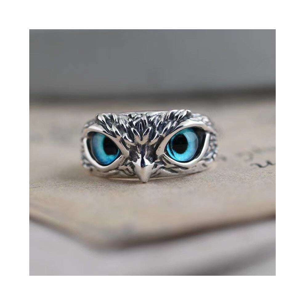 1pc Vintage Punk Mens Owl Adjustable Ring Opening Animal Ring Male Artificial Jewelry Gift Accessories