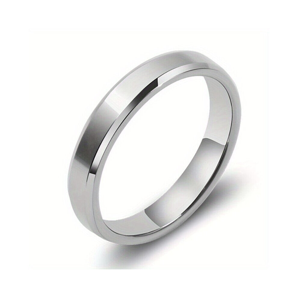 1pc Hot Selling Classic Jewelry 4mm Oblique Edge Glossy Glossy Ring Mens Titanium Steel Ring