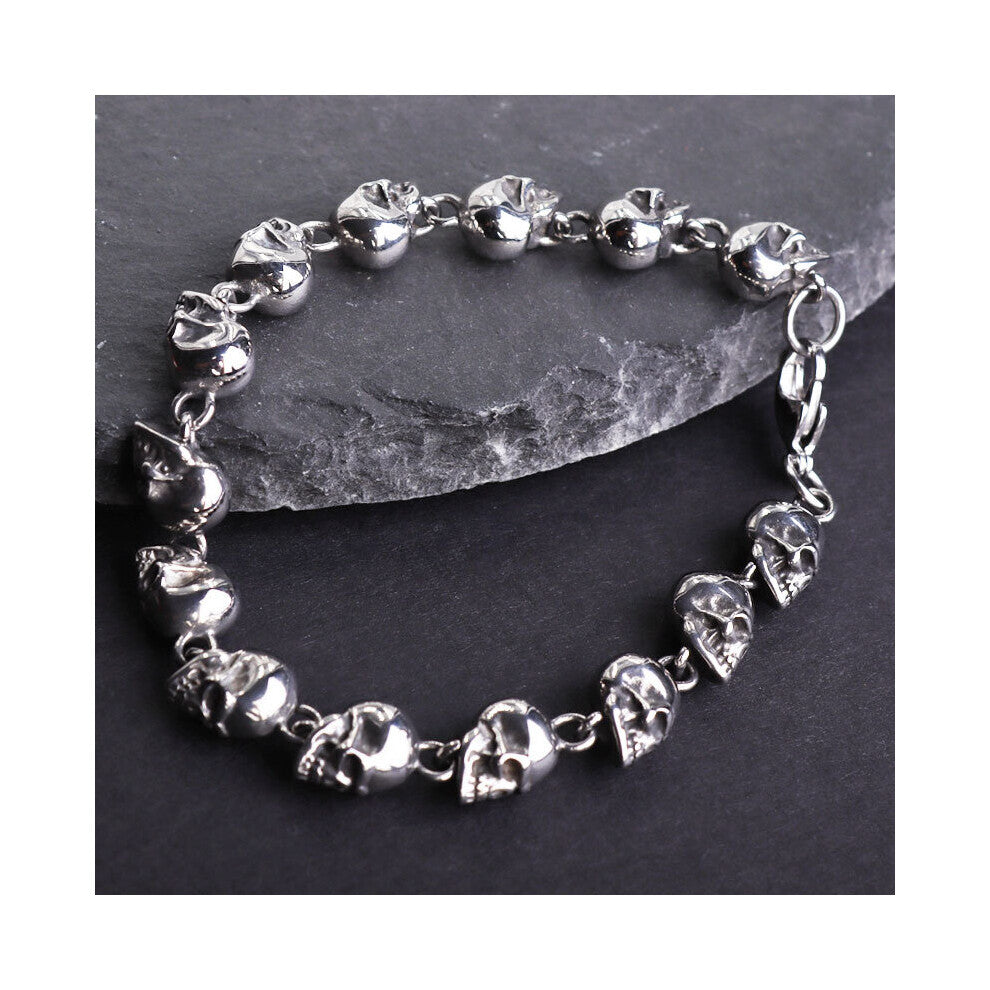 1pc Mens Gothic Style Skull Link Chain Bracelet High Metal Punk Rock Biker Bracelet