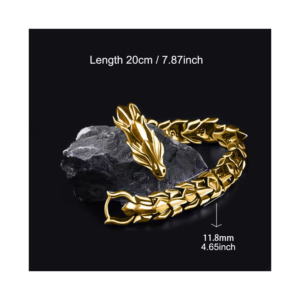 1pc Vintage Mens Jewellery Hip Hop Punk Head Dragon Lin Bracelet Retro Exaggerated Dragon Bracelet Jewelry Mens Accessories