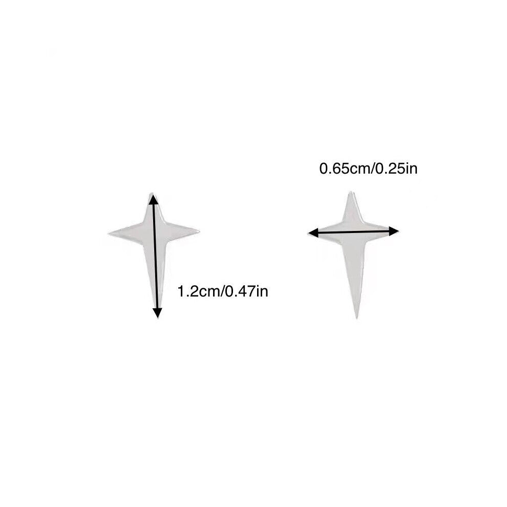 1pair Mens Star Stud Earrings Hip Hop Ear Jewelry Couple Accessories