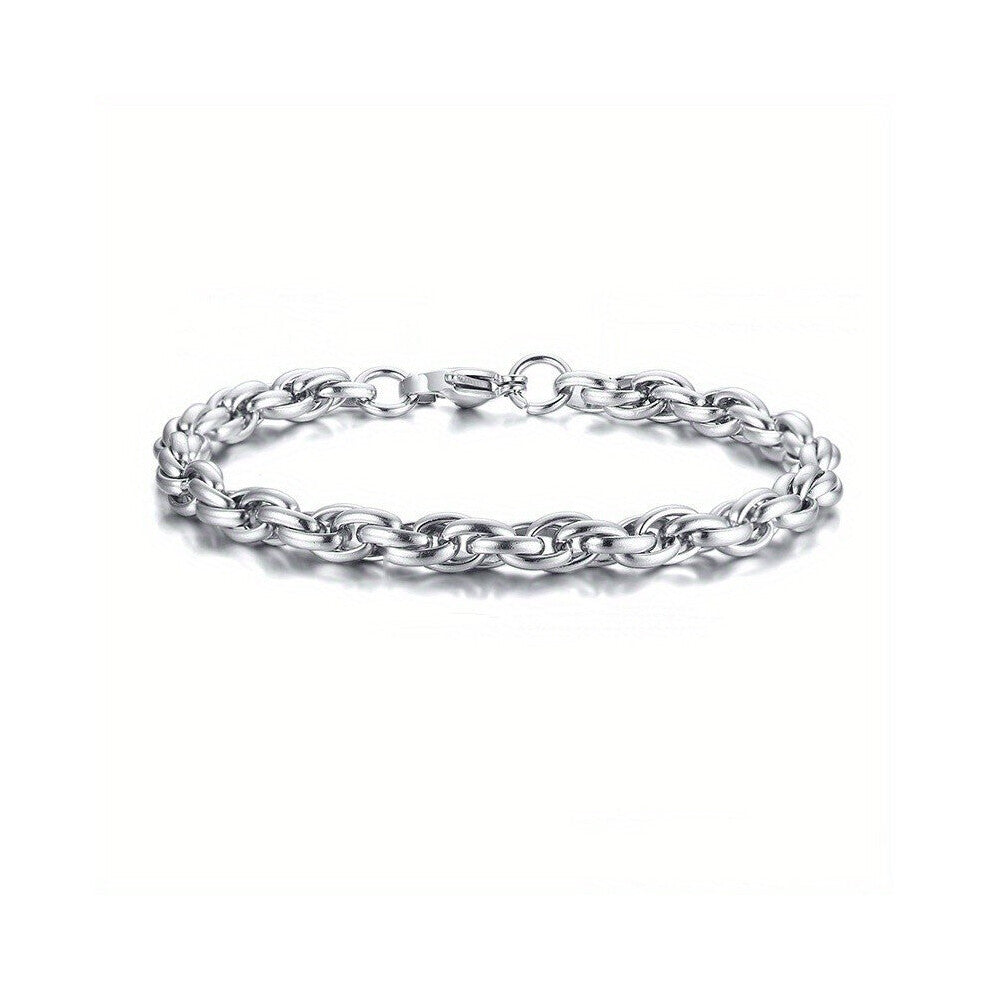 1pc Men Twisted Rope Chain Bracelet Thick & Heavy Stainless Steel Cage Mens Chain Bracelet Mens Jewelry