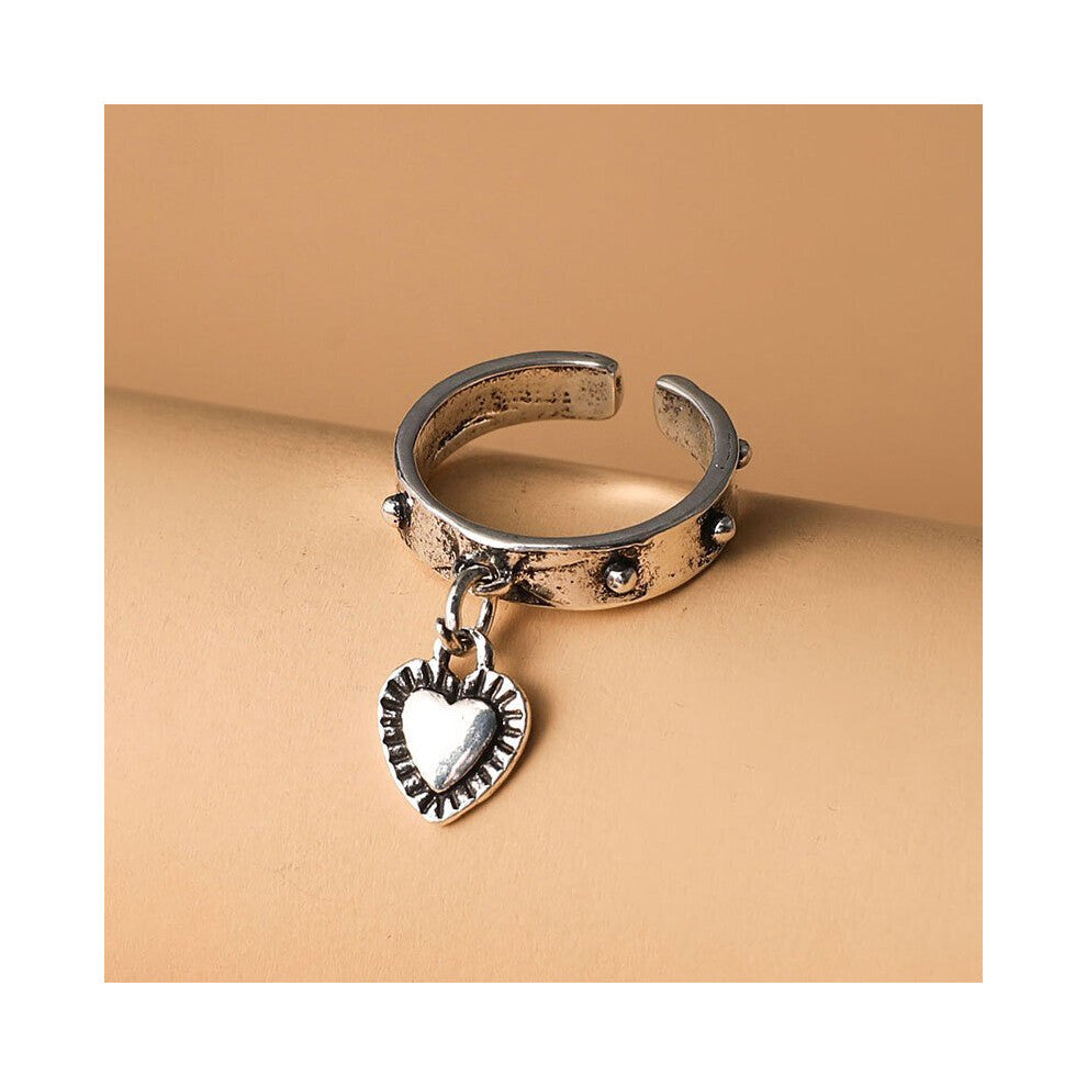 Casual Adjustable Love Heart Open Ring For Birthday Party Night Party Gift Accessories