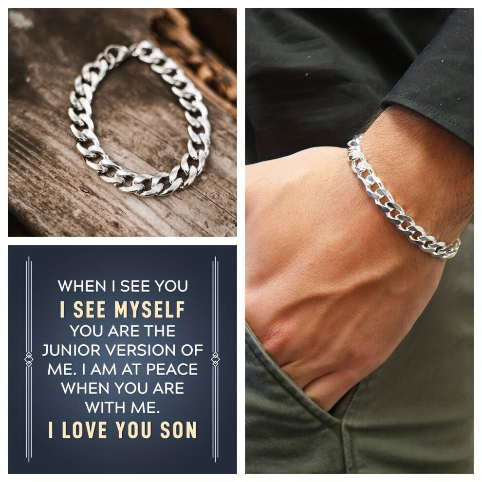 1pc Titanium Steel Does Not Fade Thick Chain Cuban Chain Bracelets Men Hip Hip Hoodie Chain Accessories Bracelet Gift For Men