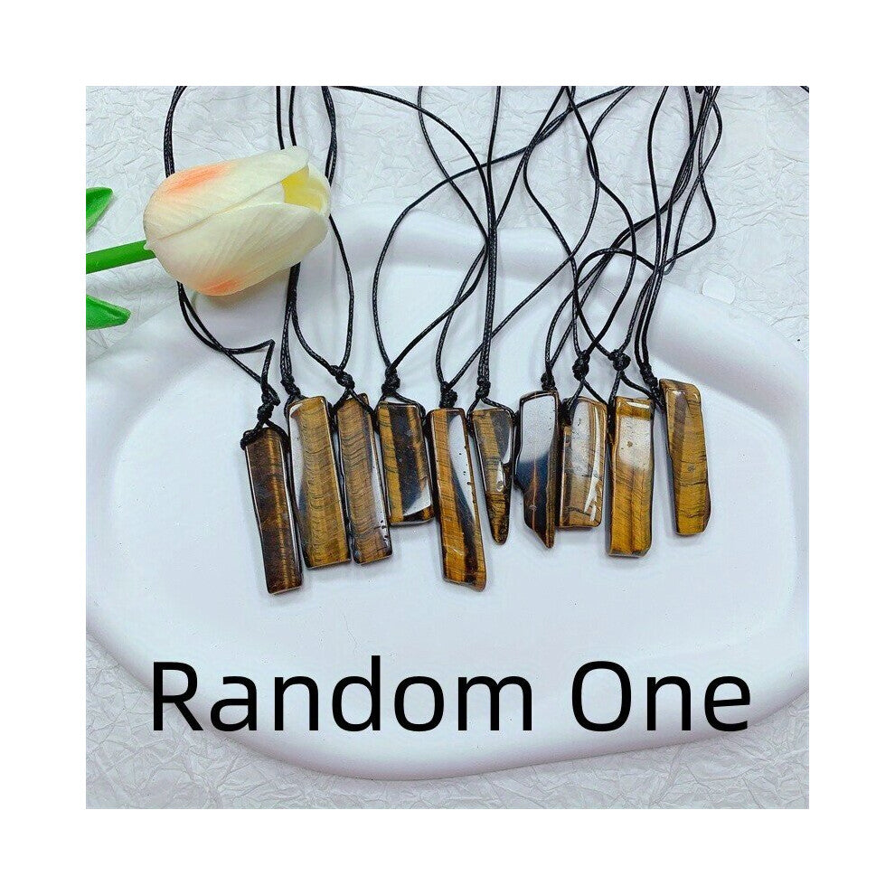 Creative Colorful Rectangle Stone Pendant Necklace Decorative Accessories For Holiday Birthday Gift Mens Accessories