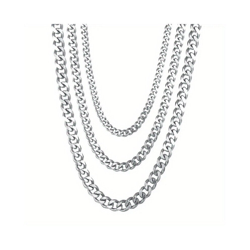 1pc Titanium Steel Mens Necklace Stainless Steel Cuban Chain Accessories Girl Hip hop Accessories