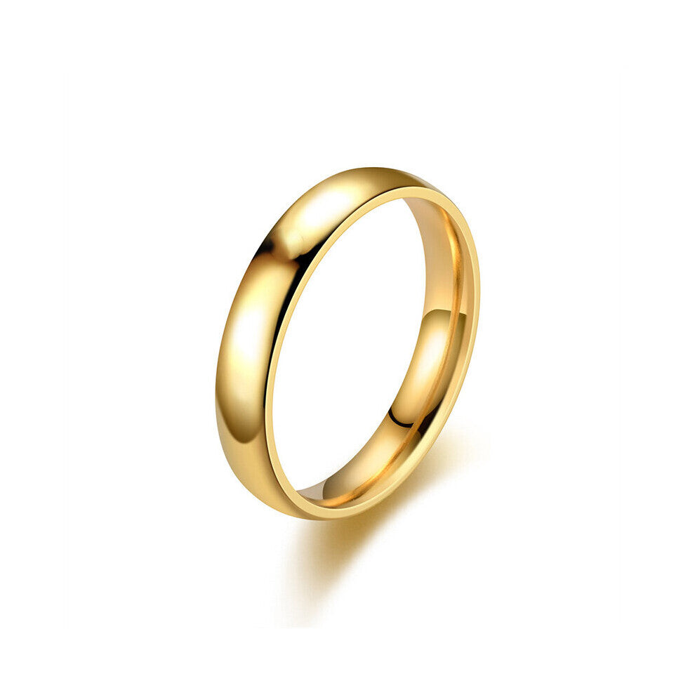 1pc Golden Plated Glossy Ring Classic Couple Banquet Jewelry