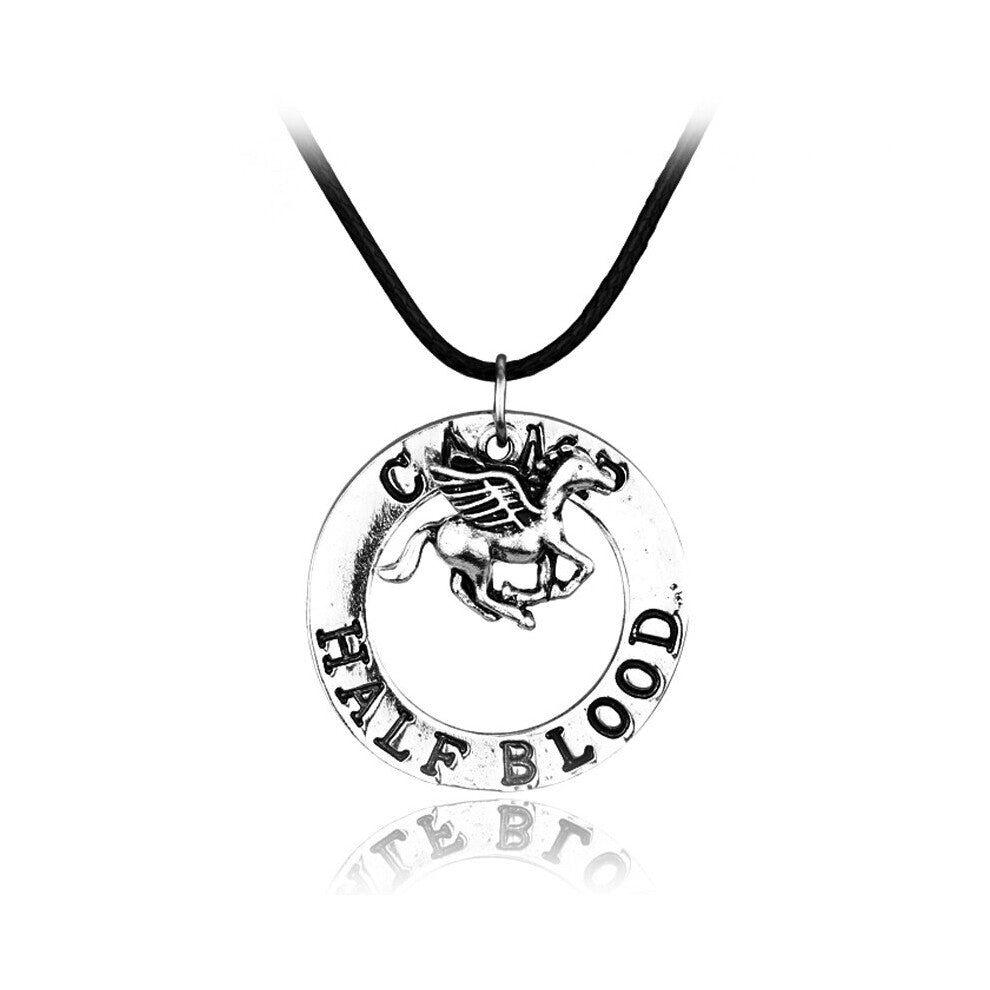 Half Blood Letter Flying Horse Pendant Necklaces Rope Chain Necklace For Men Decorative Jewelry Accessories