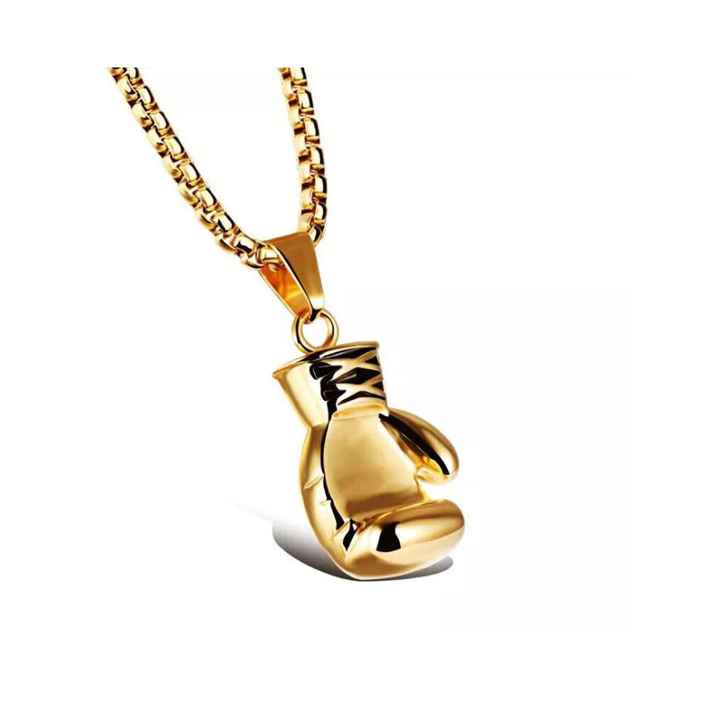 1pc Fitness Boxing Gloves Pendant Necklace For Man Hiphop Domineering Stainless Steel Chain Men Sports Leisure Punk Pendant Gift