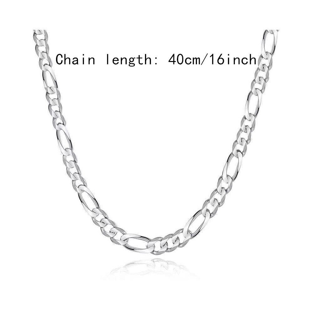 Funky Width 4MM 16 30 Inches 925 Silvery Plated Chain Necklace Accessories For Men