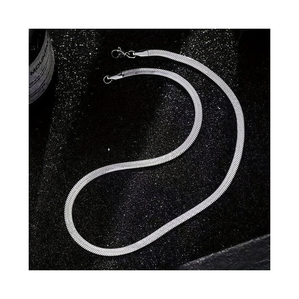 1pc Titanium Steel Smooth Snake Necklace Hip Hop Chain Mens Accessories