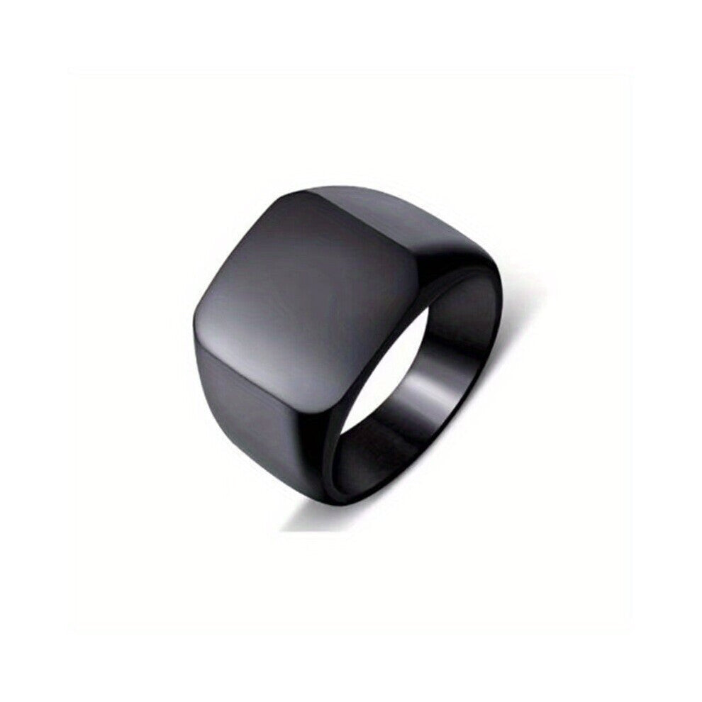 1pc Mens Domineering Ring Business Type Male Finger Ring Full Glossy Square Solid Hand Jewelry