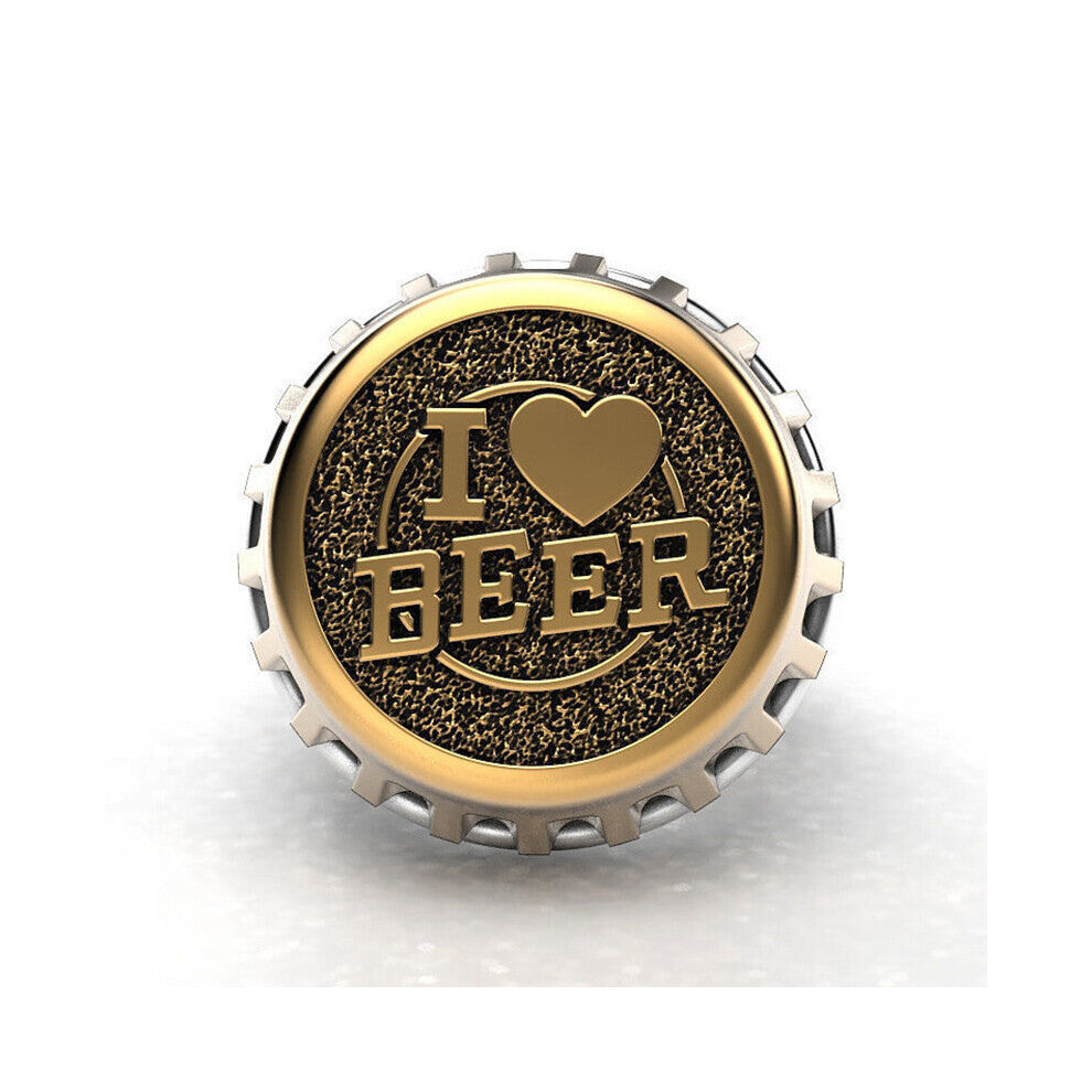 1pc Hot Selling Ring European And American Creative Beer Bottle Cap Ring