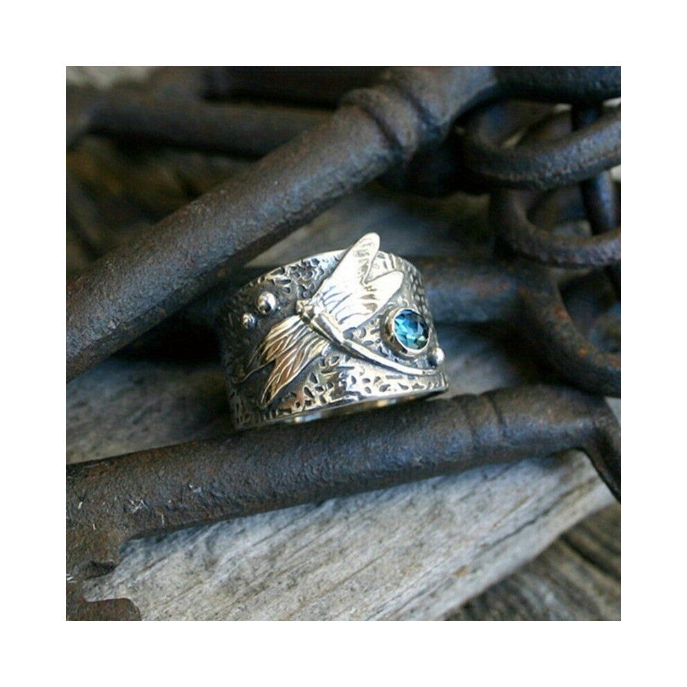 Creative Dragonfly Pattern Ring For Men And Women Retro Style Textured Casual Ring Jewelry Mens And Womens Casual Accessories