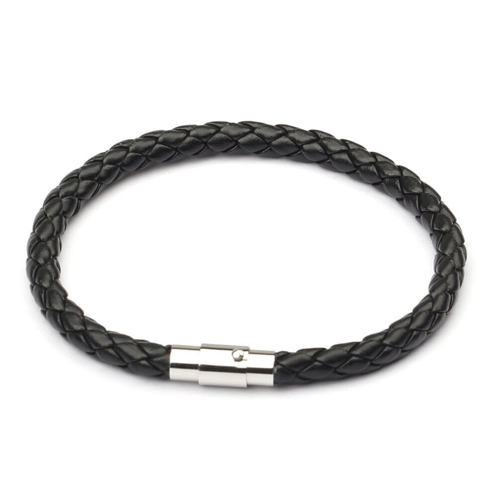 1pc European Magnetic Mens Leather Rope Knitting Bracelet Leather Couple Bracelet