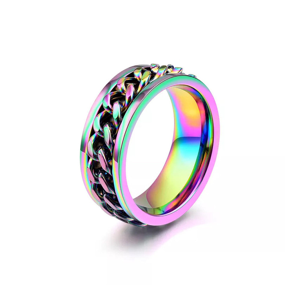 1pc Stainless Steel Turnable Beer Bottle Opener Mens Ring