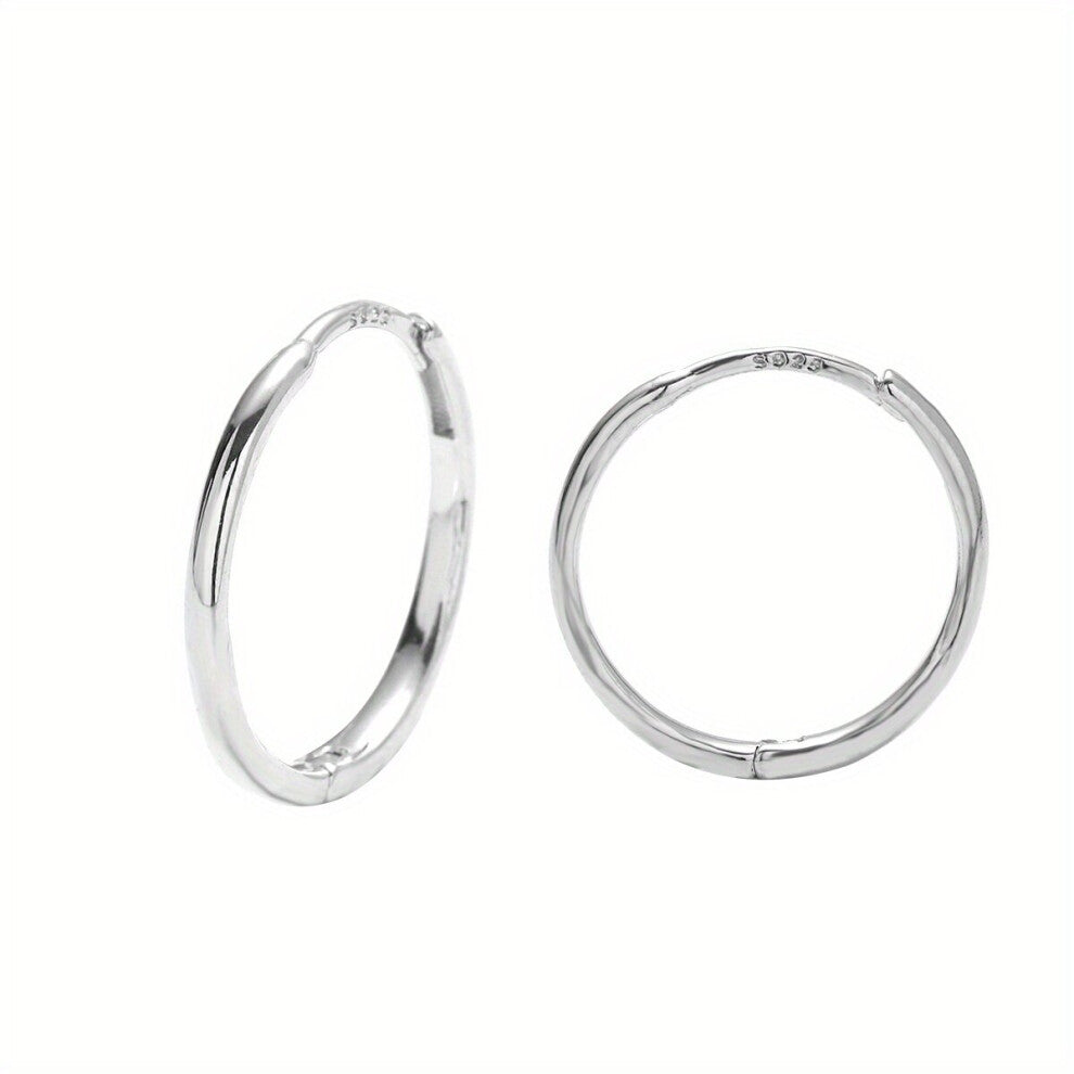2pcs Sterling Silver Needle Earrings Glossy Circle Ear Buckle Golden Plated Eco friendly Nickel Ear Jewelry