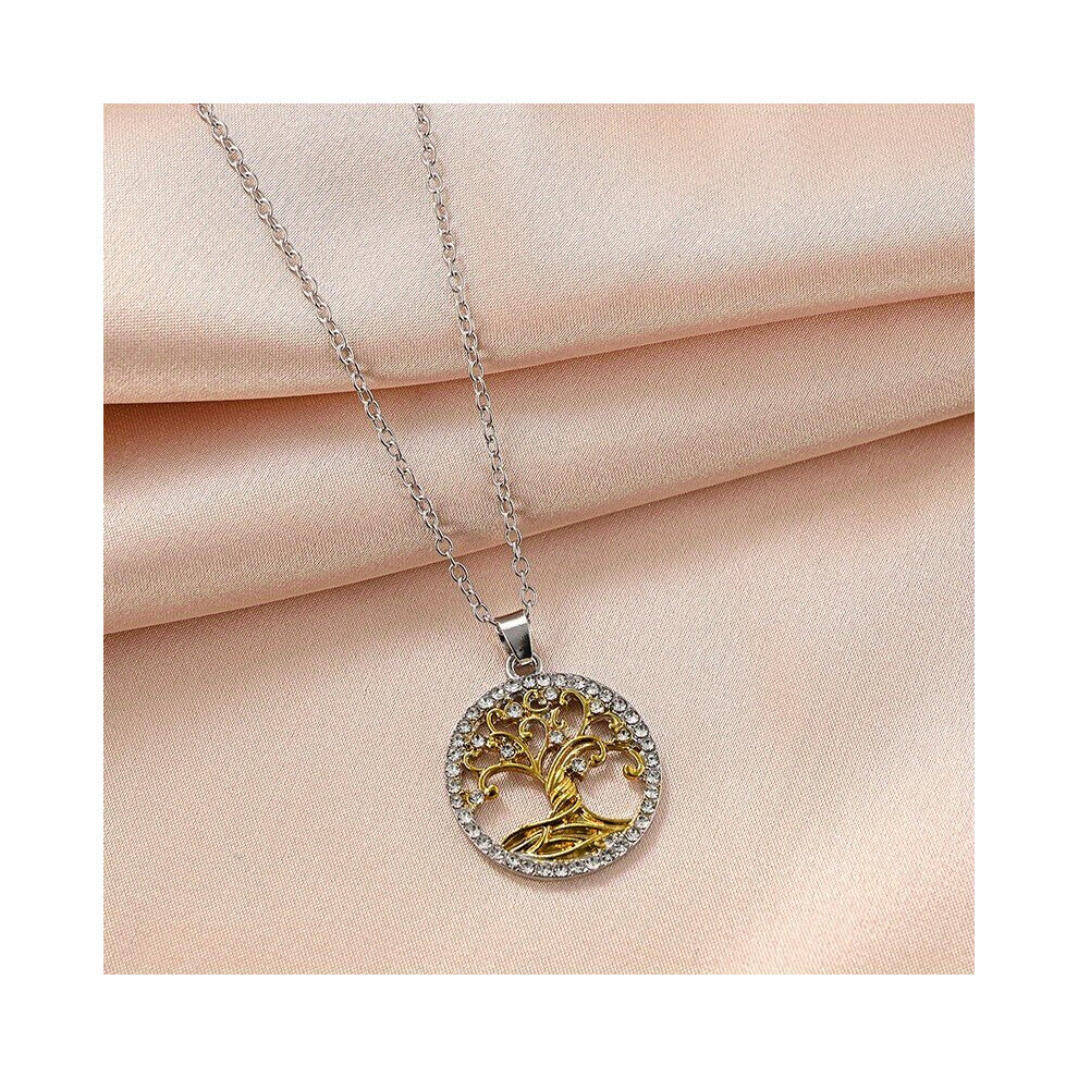 Round Tree Of Life Necklace For Male Pendant Clavicle Chain Accessories