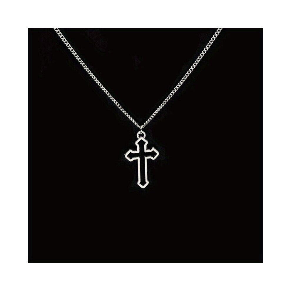 1pc Cross Necklace Men And Women Niche Hip Hop Pendant Student Sweater Accessories Sweater Chain
