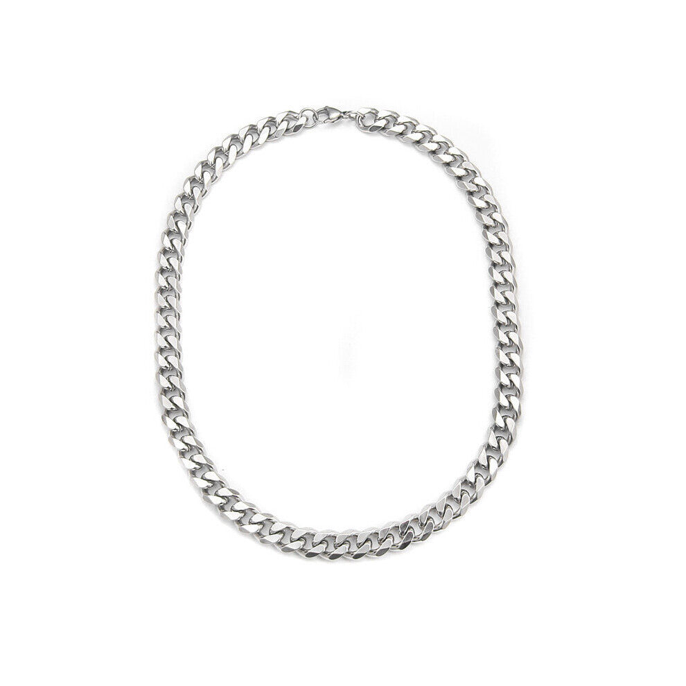 Mens Titanium Steel Not Fade Cuban Chain Necklace Mens Hiphop Sweater Chain Accessories