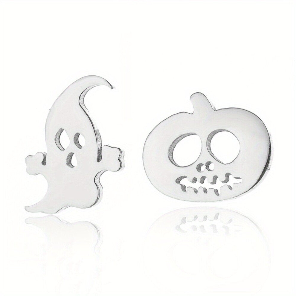 Stainless Steel Ghost Pumpkin Ghost Head Earrings Personality Ear Accessories
