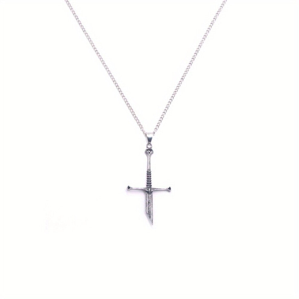 1pc Narsil Broken Sword Necklace Vintage Jewelry Cosplay Punk Sword Pendant Mens Necklace Accessories