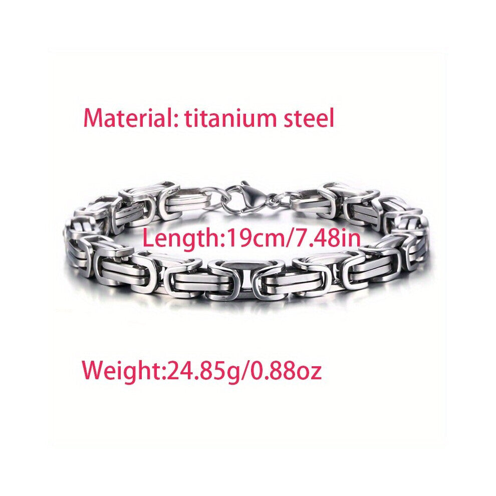 Titanium Steel Biker Bracelet Paperclip Hip hop Bracelet Street Style Stainless Steel Bracelet For Men
