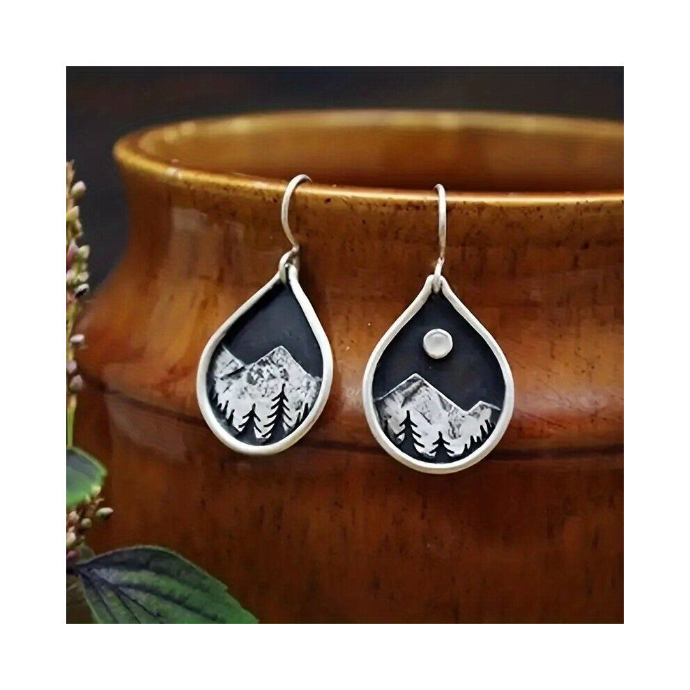 Vintage Mountain Pattern Pendant Earrings Dangle Earrings Party Jewelry Gift Casual Jewelry Casual Earrings Accessories Gift