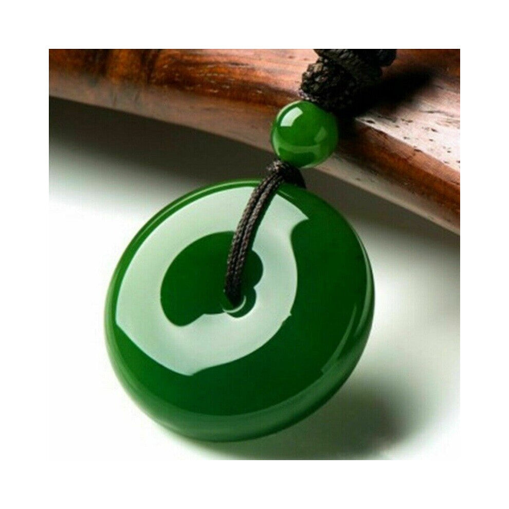 Natural Green Jade Pendant Hand Carved Charm Necklace For Men Women Accessories Jewelry