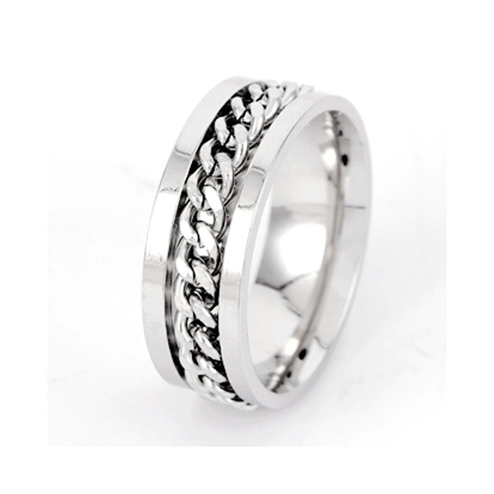 1pc Mens Ring Bottle Opener Beer Ring Can Turn Decompression Men Can Turn Chain Titanium Steel Ring Stainless Steel Ring