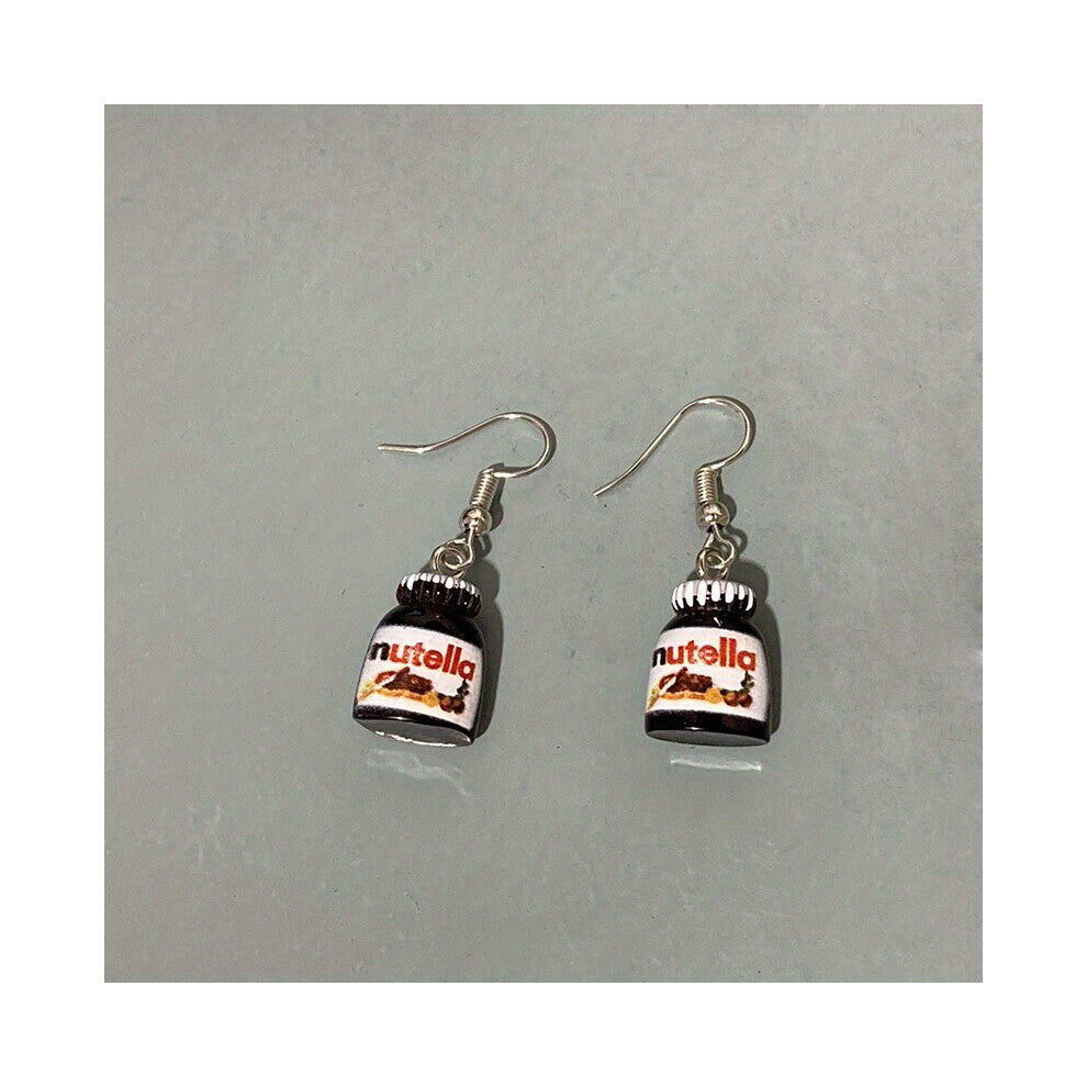 1pair Y2K Creative Peanut Butter Chocolate Sauce Three dimensional Resin Earrings Mens Simulation Food Pendant Earrings