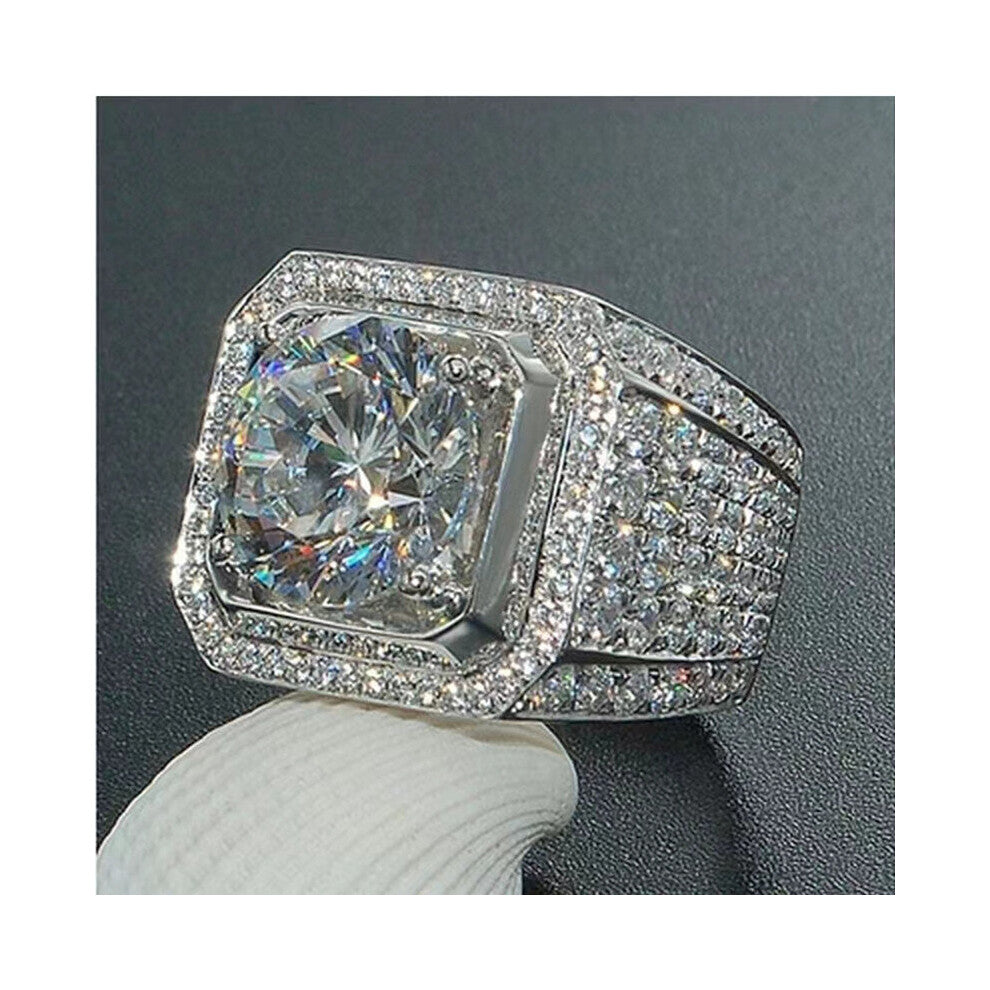 Mens Gemstones Rhinestones Ring Business Party Accessories Gift Jewelry