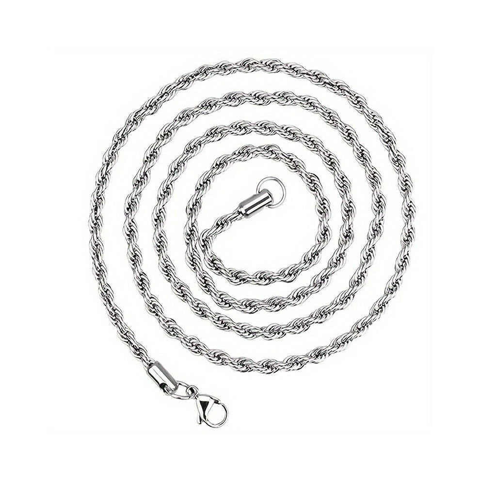 1pc Twisted Titanium Steel Necklace Personality Necklace Jewelry Accessories For Men And Women
